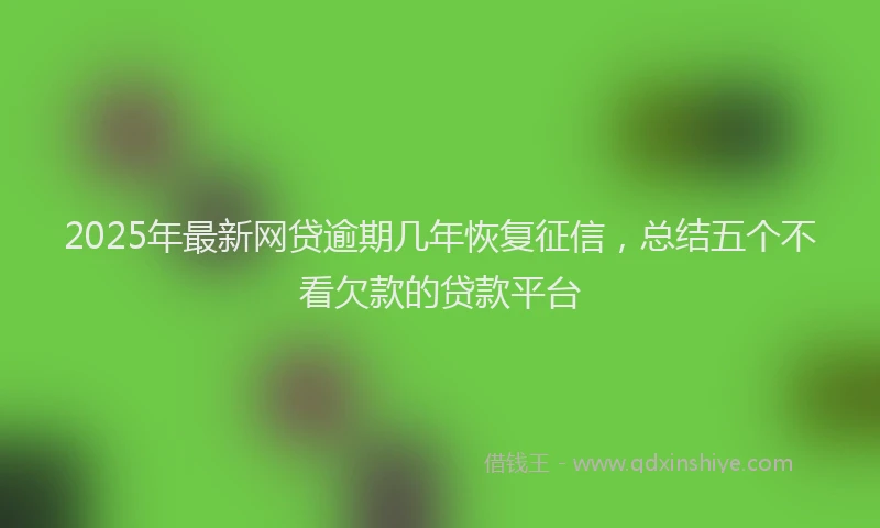 2025年最新网贷逾期几年恢复征信，总结五个不看欠款的贷款平台