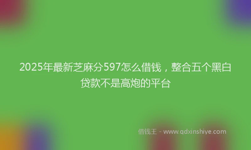 2025年最新芝麻分597怎么借钱，整合五个黑白贷款不是高炮的平台