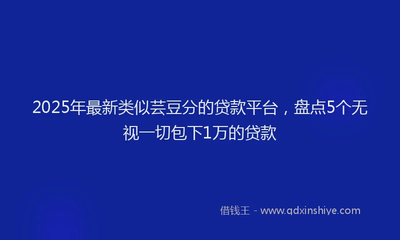 2025年最新类似芸豆分的贷款平台，盘点5个无视一切包下1万的贷款