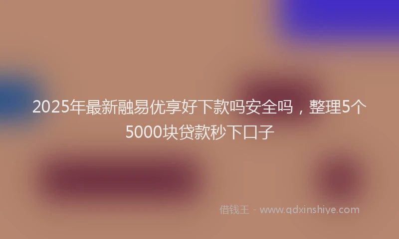 2025年最新融易优享好下款吗安全吗，整理5个5000块贷款秒下口子