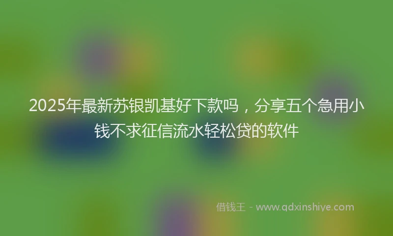 2025年最新苏银凯基好下款吗，分享五个急用小钱不求征信流水轻松贷的软件