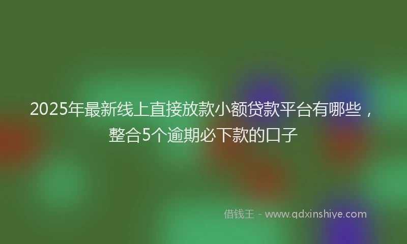 2025年最新线上直接放款小额贷款平台有哪些，整合5个逾期必下款的口子