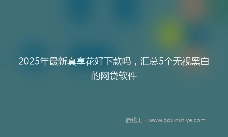 2025年最新真享花好下款吗，汇总5个无视黑白的网贷软件