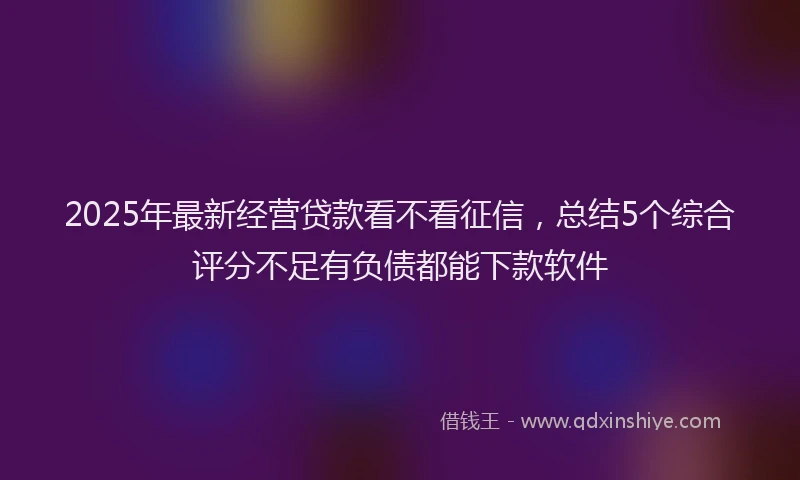 2025年最新经营贷款看不看征信，总结5个综合评分不足有负债都能下款软件