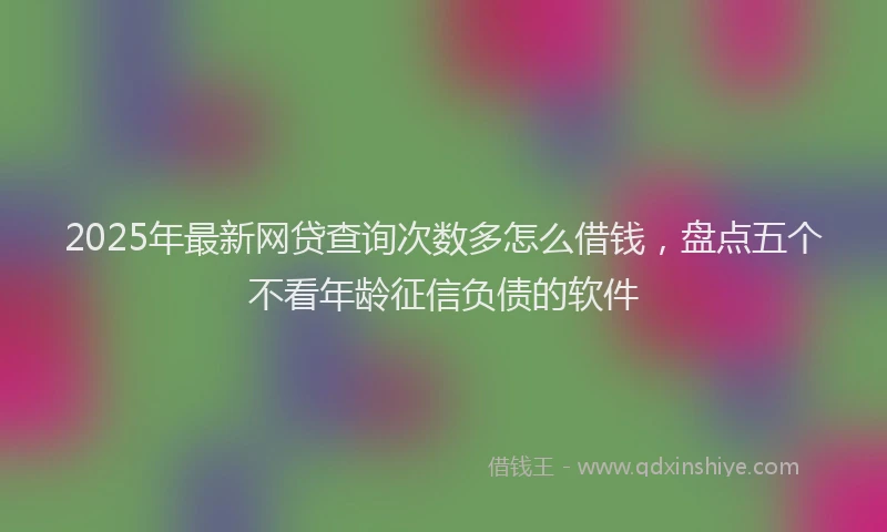 2025年最新网贷查询次数多怎么借钱，盘点五个不看年龄征信负债的软件
