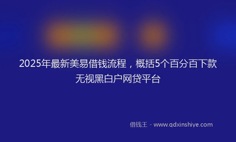 2025年最新美易借钱流程，概括5个百分百下款无视黑白户网贷平台