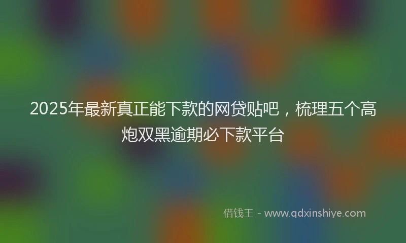 2025年最新真正能下款的网贷贴吧，梳理五个高炮双黑逾期必下款平台