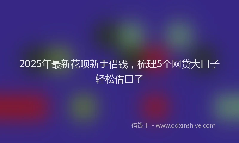 2025年最新花呗新手借钱，梳理5个网贷大口子轻松借口子