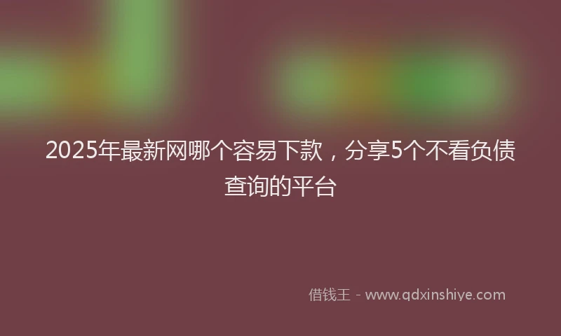 2025年最新网哪个容易下款，分享5个不看负债查询的平台