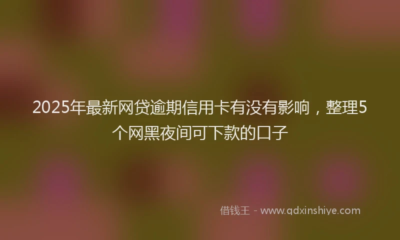 2025年最新网贷逾期信用卡有没有影响，整理5个网黑夜间可下款的口子