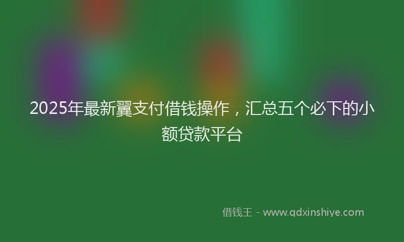 2025年最新翼支付借钱操作，汇总五个必下的小额贷款平台