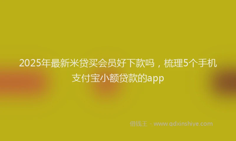 2025年最新米贷买会员好下款吗，梳理5个手机支付宝小额贷款的app
