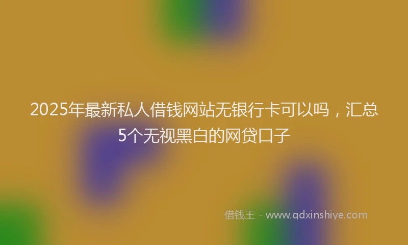 2025年最新私人借钱网站无银行卡可以吗，汇总5个无视黑白的网贷口子