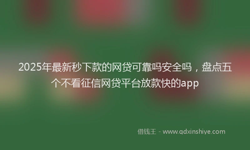 2025年最新秒下款的网贷可靠吗安全吗，盘点五个不看征信网贷平台放款快的app