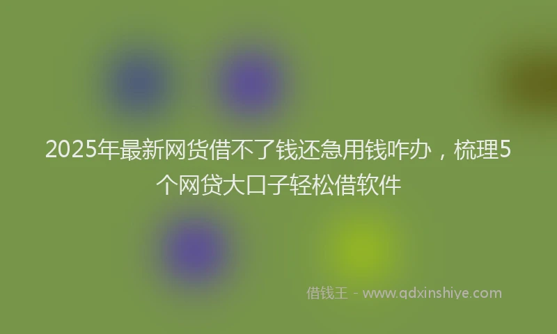 2025年最新网货借不了钱还急用钱咋办，梳理5个网贷大口子轻松借软件