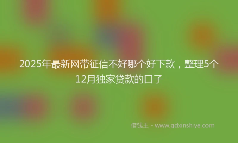 2025年最新网带征信不好哪个好下款，整理5个12月独家贷款的口子