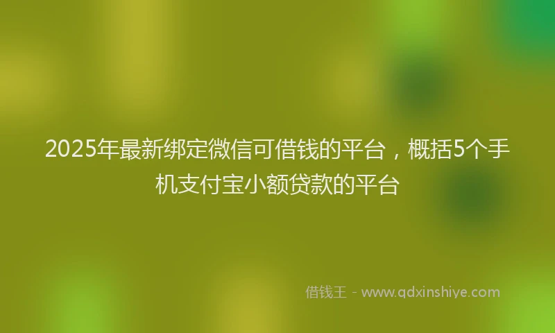 2025年最新绑定微信可借钱的平台，概括5个手机支付宝小额贷款的平台