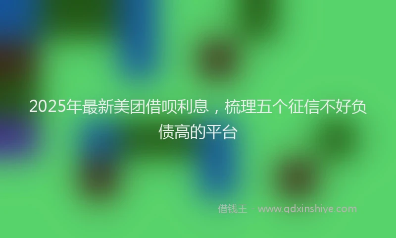 2025年最新美团借呗利息，梳理五个征信不好负债高的平台