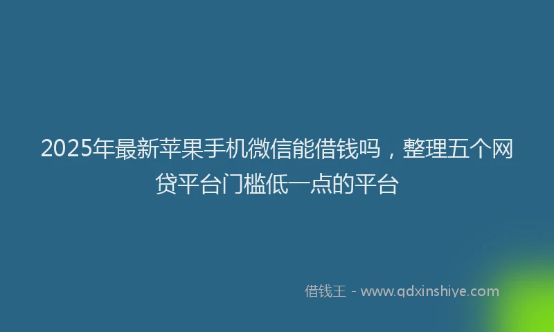 2025年最新苹果手机微信能借钱吗，整理五个网贷平台门槛低一点的平台