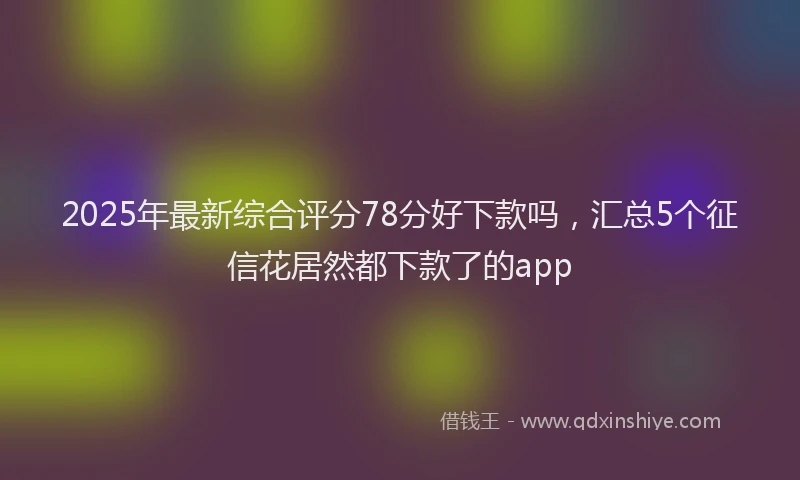 2025年最新综合评分78分好下款吗，汇总5个征信花居然都下款了的app