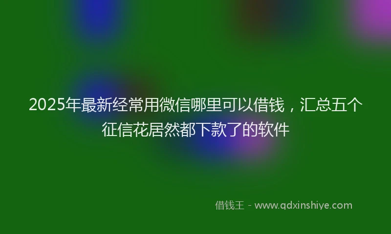 2025年最新经常用微信哪里可以借钱，汇总五个征信花居然都下款了的软件