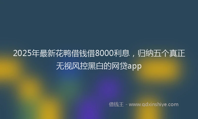 2025年最新花鸭借钱借8000利息，归纳五个真正无视风控黑白的网贷app