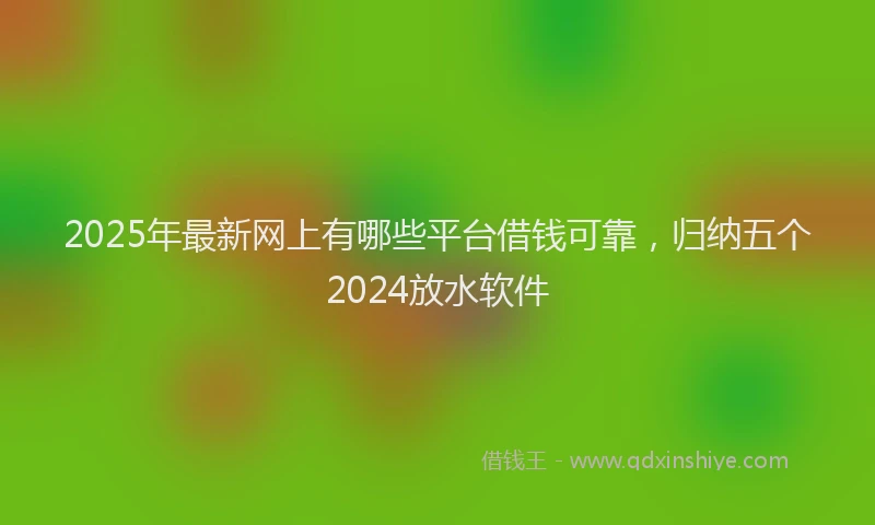 2025年最新网上有哪些平台借钱可靠，归纳五个2024放水软件
