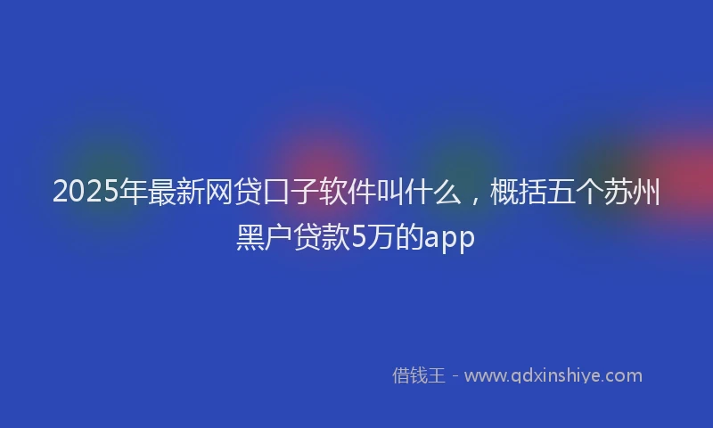 2025年最新网贷口子软件叫什么，概括五个苏州黑户贷款5万的app