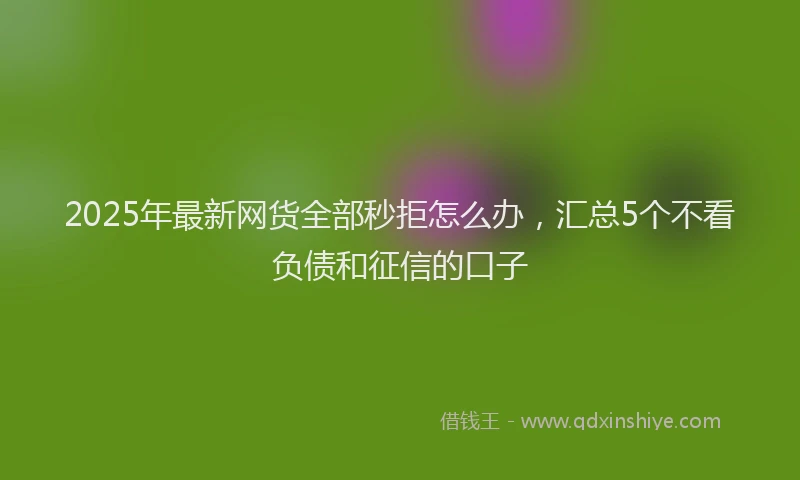 2025年最新网货全部秒拒怎么办，汇总5个不看负债和征信的口子