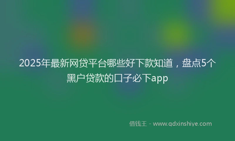 2025年最新网贷平台哪些好下款知道，盘点5个黑户贷款的口子必下app