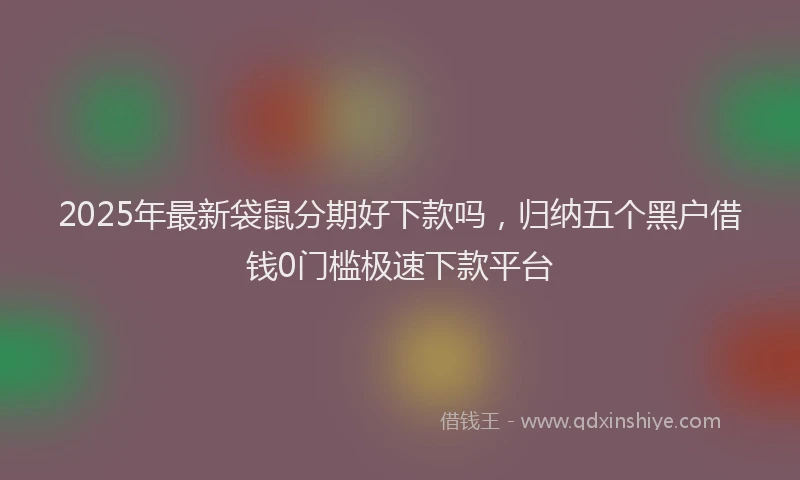 2025年最新袋鼠分期好下款吗，归纳五个黑户借钱0门槛极速下款平台