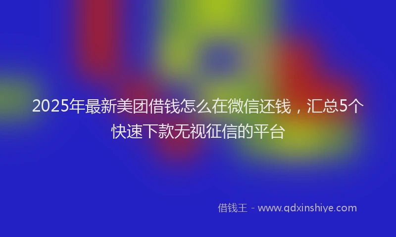 2025年最新美团借钱怎么在微信还钱，汇总5个快速下款无视征信的平台