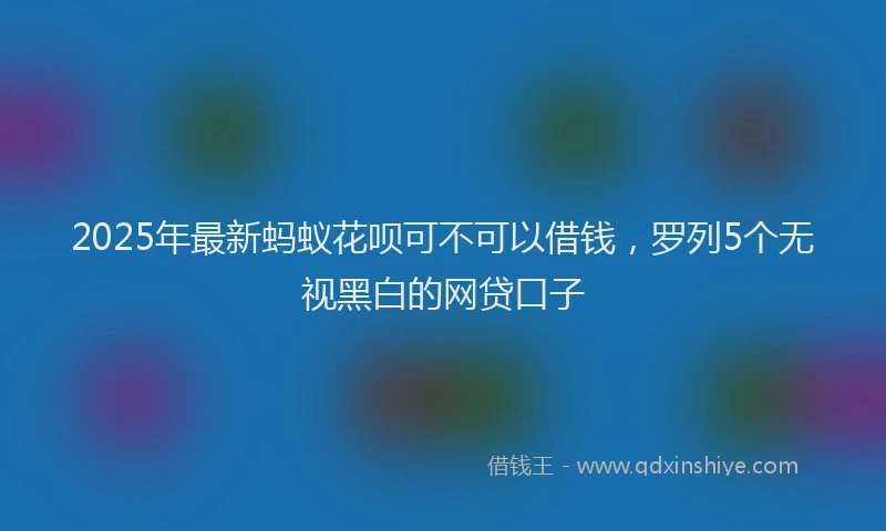 2025年最新蚂蚁花呗可不可以借钱，罗列5个无视黑白的网贷口子