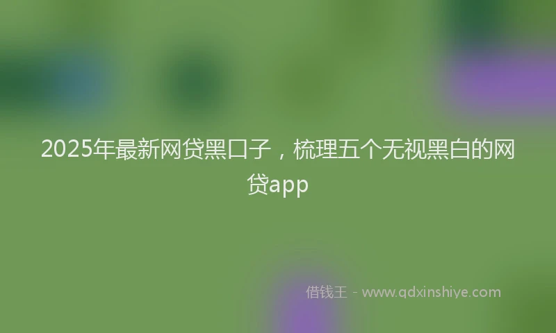 2025年最新网贷黑口子，梳理五个无视黑白的网贷app
