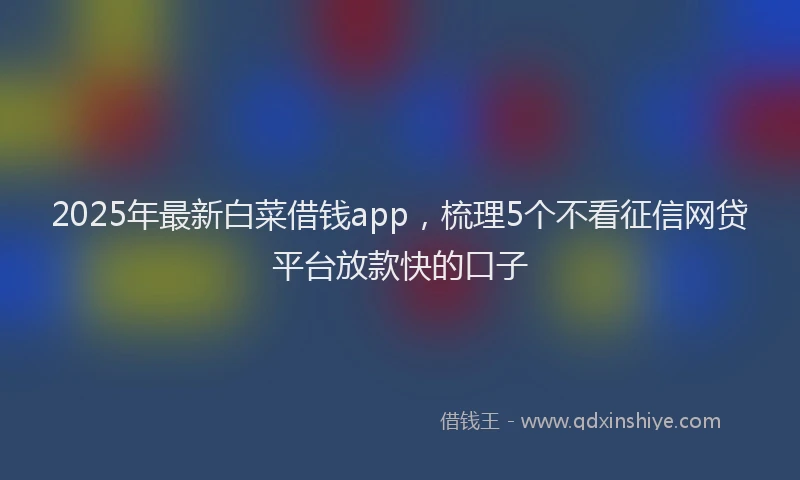 2025年最新白菜借钱app，梳理5个不看征信网贷平台放款快的口子