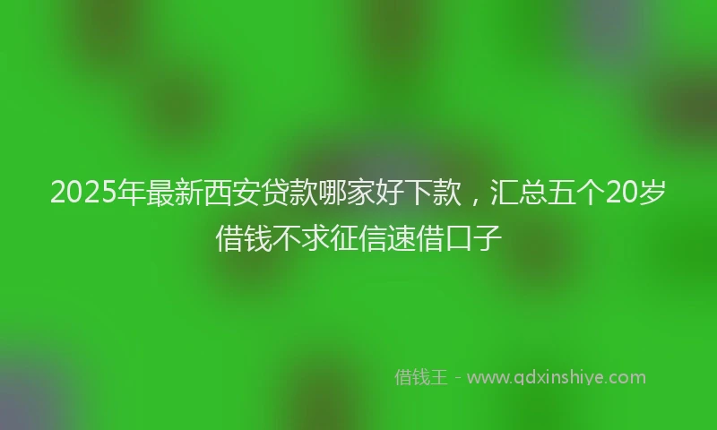 2025年最新西安贷款哪家好下款，汇总五个20岁借钱不求征信速借口子