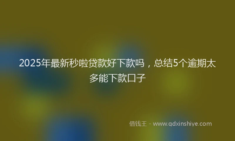 2025年最新秒啦贷款好下款吗，总结5个逾期太多能下款口子