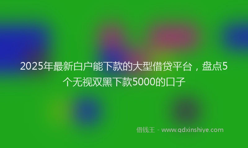 2025年最新白户能下款的大型借贷平台，盘点5个无视双黑下款5000的口子