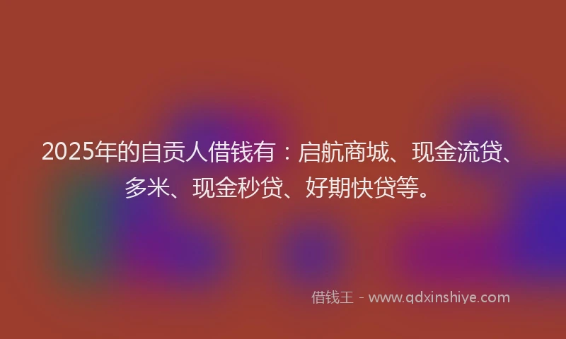 2025年的自贡人借钱有：启航商城、现金流贷、多米、现金秒贷、好期快贷等。