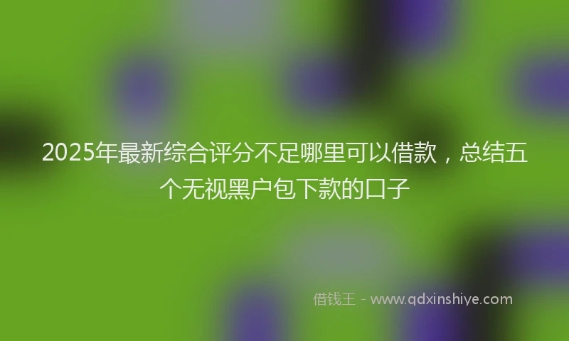 2025年最新综合评分不足哪里可以借款，总结五个无视黑户包下款的口子