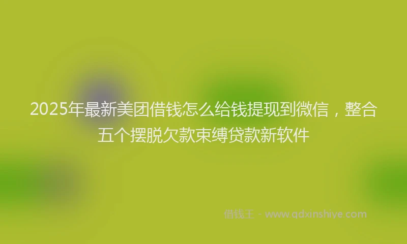 2025年最新美团借钱怎么给钱提现到微信，整合五个摆脱欠款束缚贷款新软件