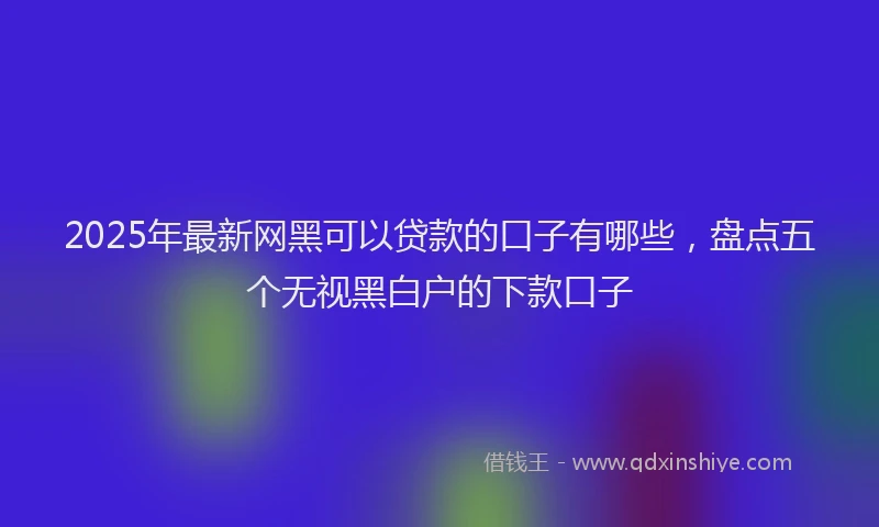 2025年最新网黑可以贷款的口子有哪些，盘点五个无视黑白户的下款口子