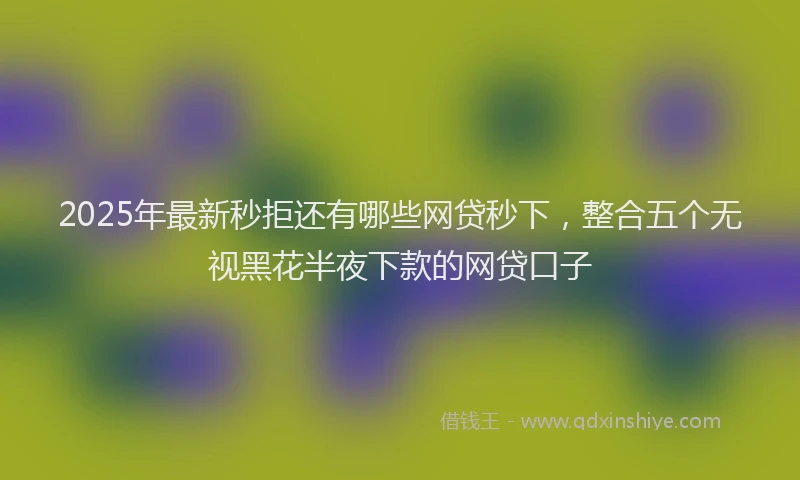 2025年最新秒拒还有哪些网贷秒下，整合五个无视黑花半夜下款的网贷口子
