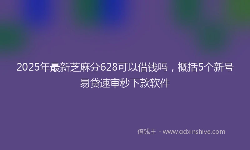 2025年最新芝麻分628可以借钱吗，概括5个新号易贷速审秒下款软件
