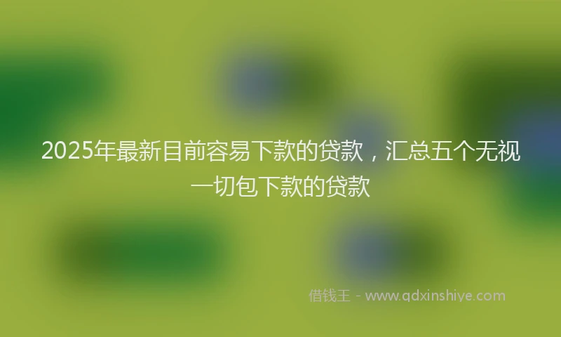 2025年最新目前容易下款的贷款，汇总五个无视一切包下款的贷款