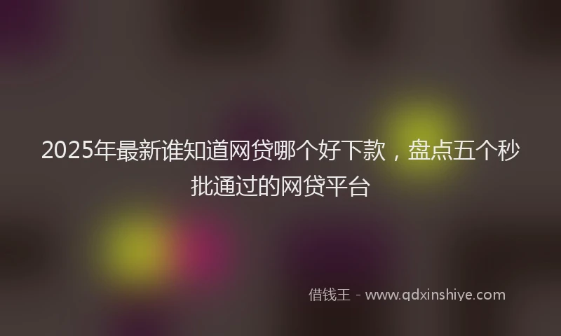 2025年最新谁知道网贷哪个好下款，盘点五个秒批通过的网贷平台