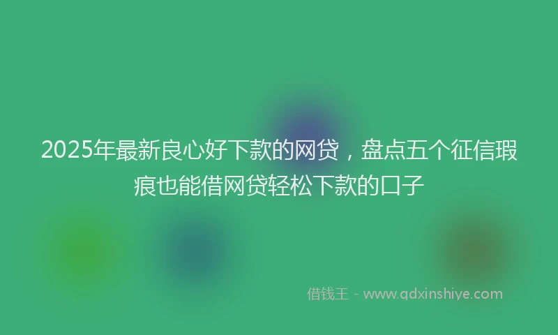 2025年最新良心好下款的网贷，盘点五个征信瑕疵也能借网贷轻松下款的口子