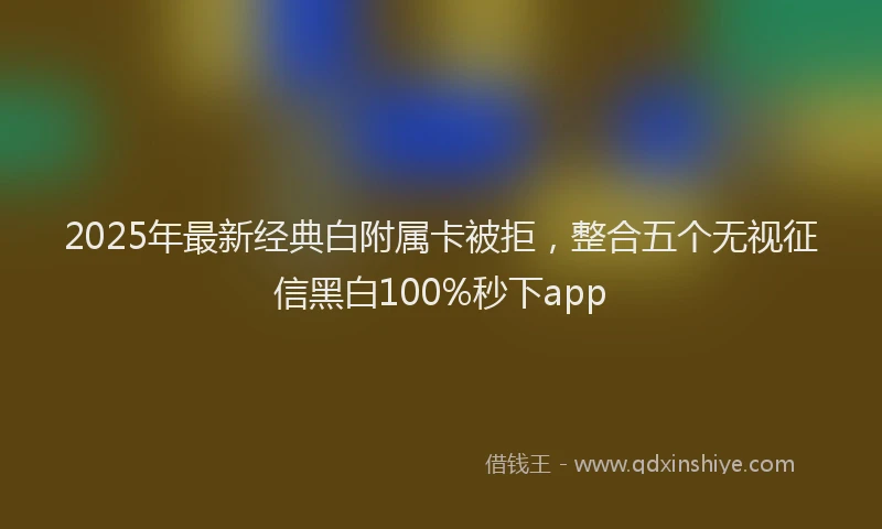 2025年最新经典白附属卡被拒，整合五个无视征信黑白100%秒下app