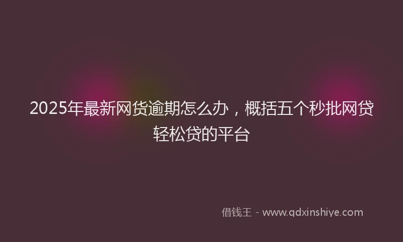 2025年最新网货逾期怎么办，概括五个秒批网贷轻松贷的平台