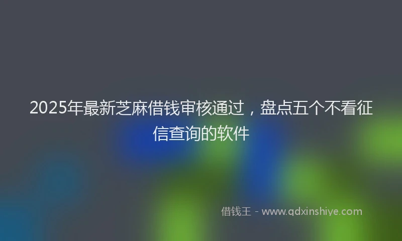 2025年最新芝麻借钱审核通过，盘点五个不看征信查询的软件